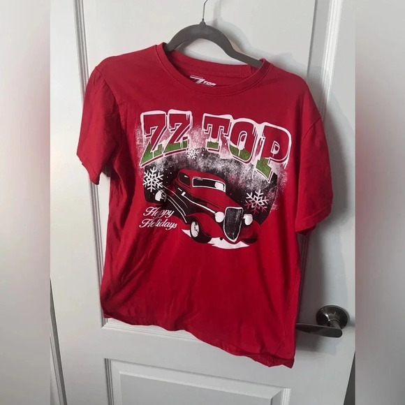 Official Merch | ZZ Top "Happy Holidays"  Band T-Shirt | Size M - Picture 2 of 5